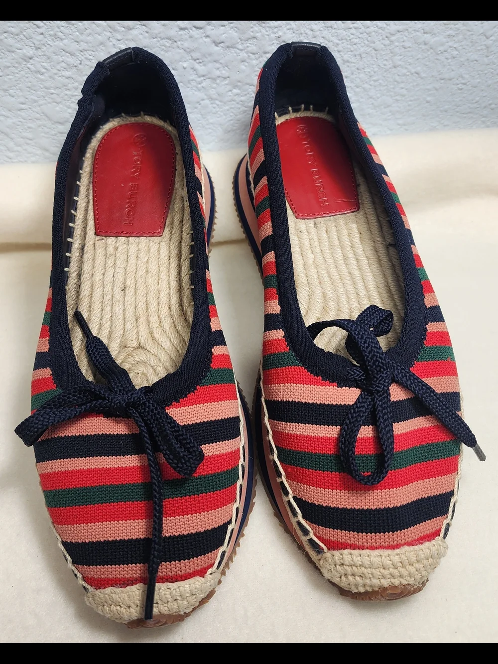 Tory Burch Daisy Sport Ballet Stripes Size 7.5